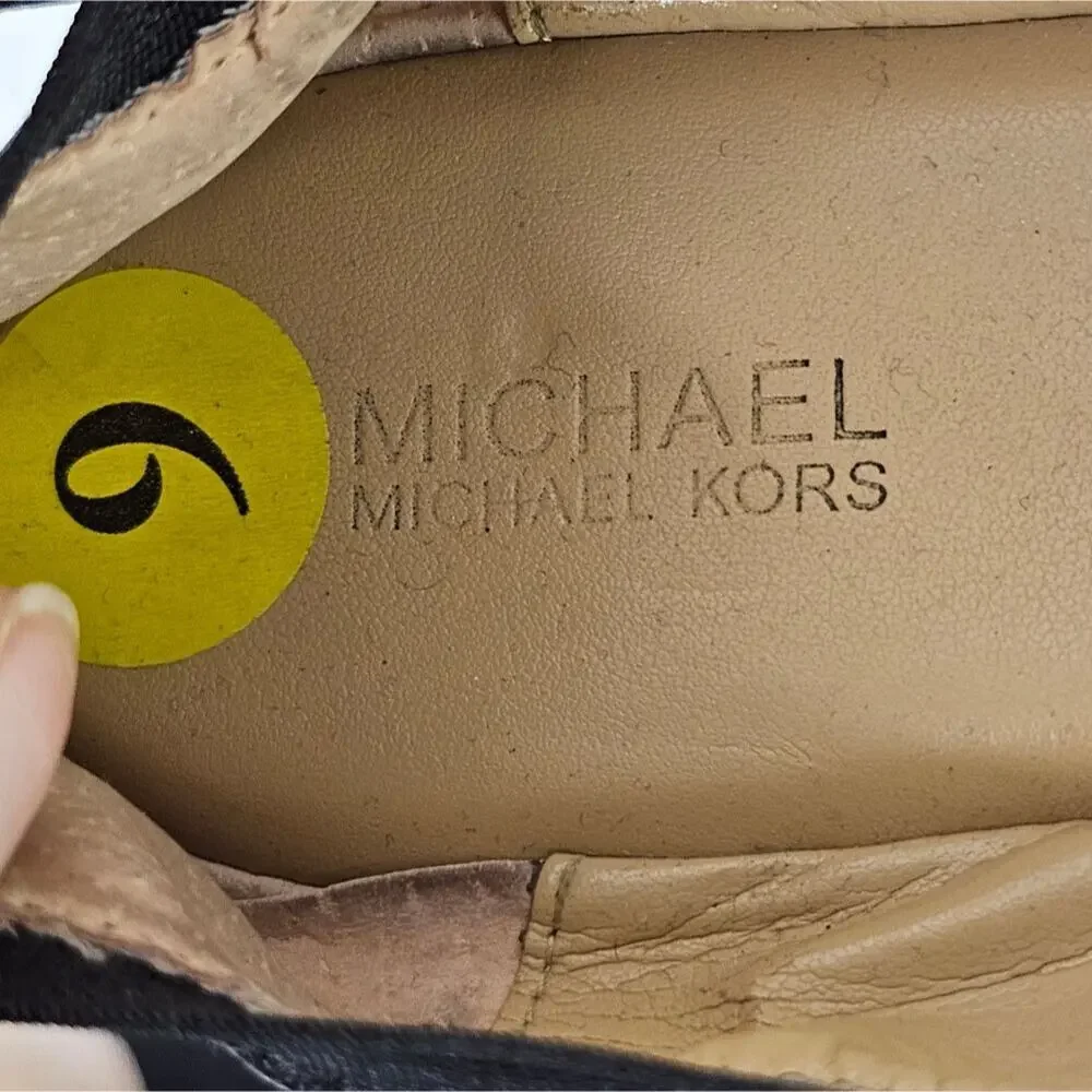NWOB MICHAEL Michael Kors Black Dixie Patent Cap-Toe Bow Flats
